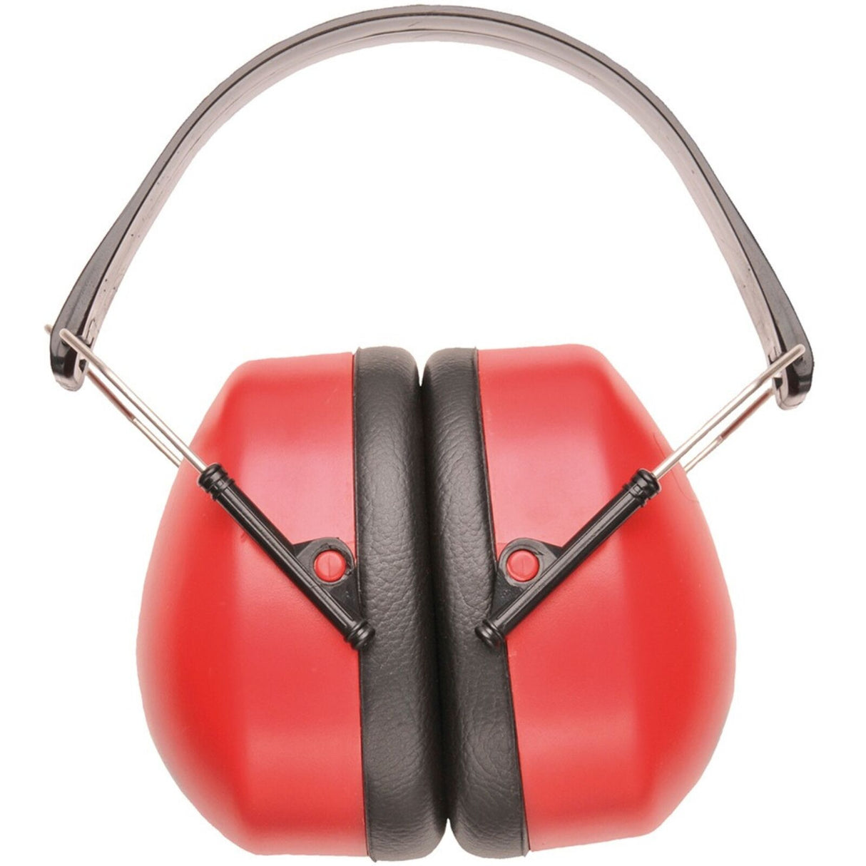 Portwest PW41 Super Ear Protector Adjustable Defenders Lightweight Safety PPE in Red/Black