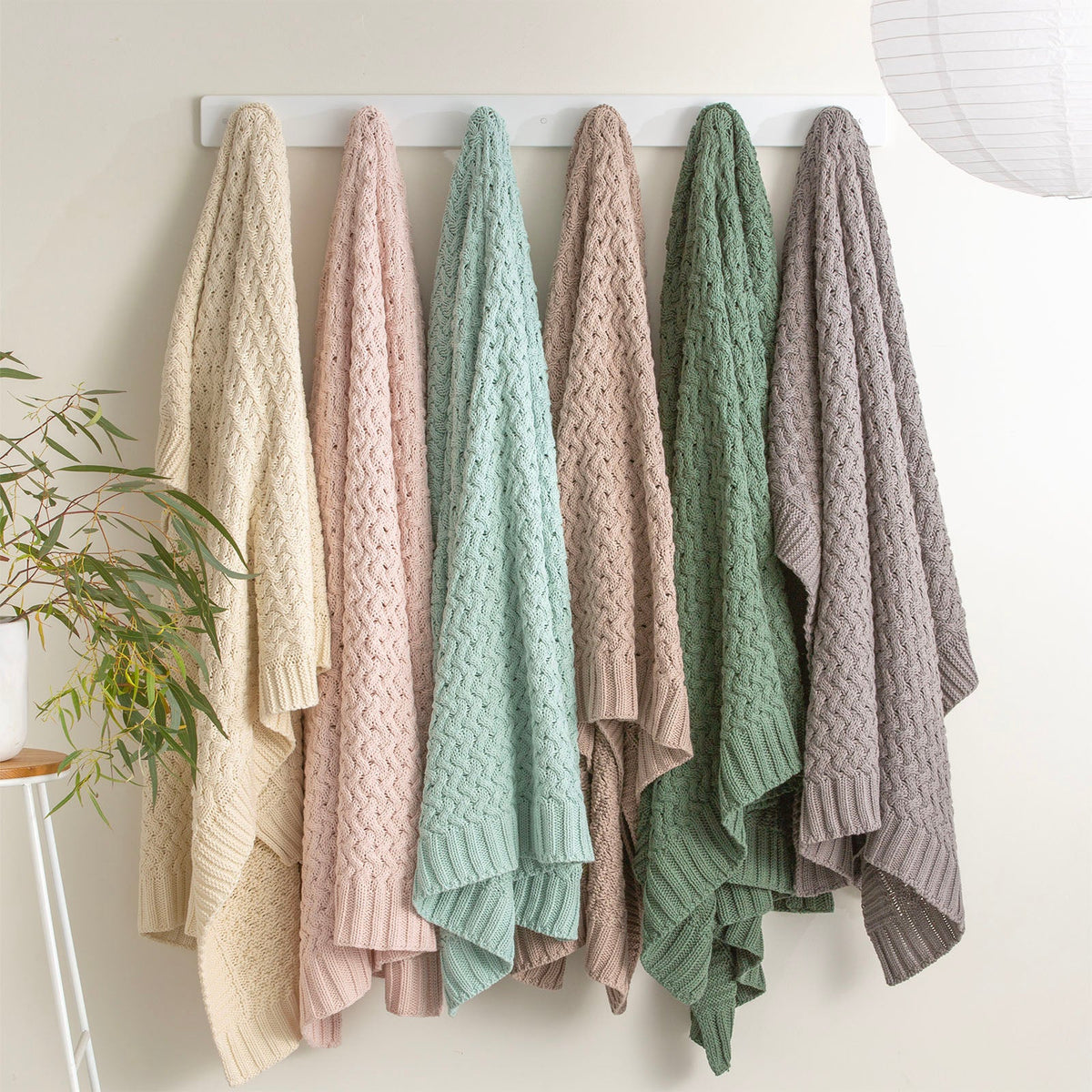 Renee Taylor Lenni Chunky Knit Cotton Decorative Throw Blanket - Primrose (130 x 170cm)