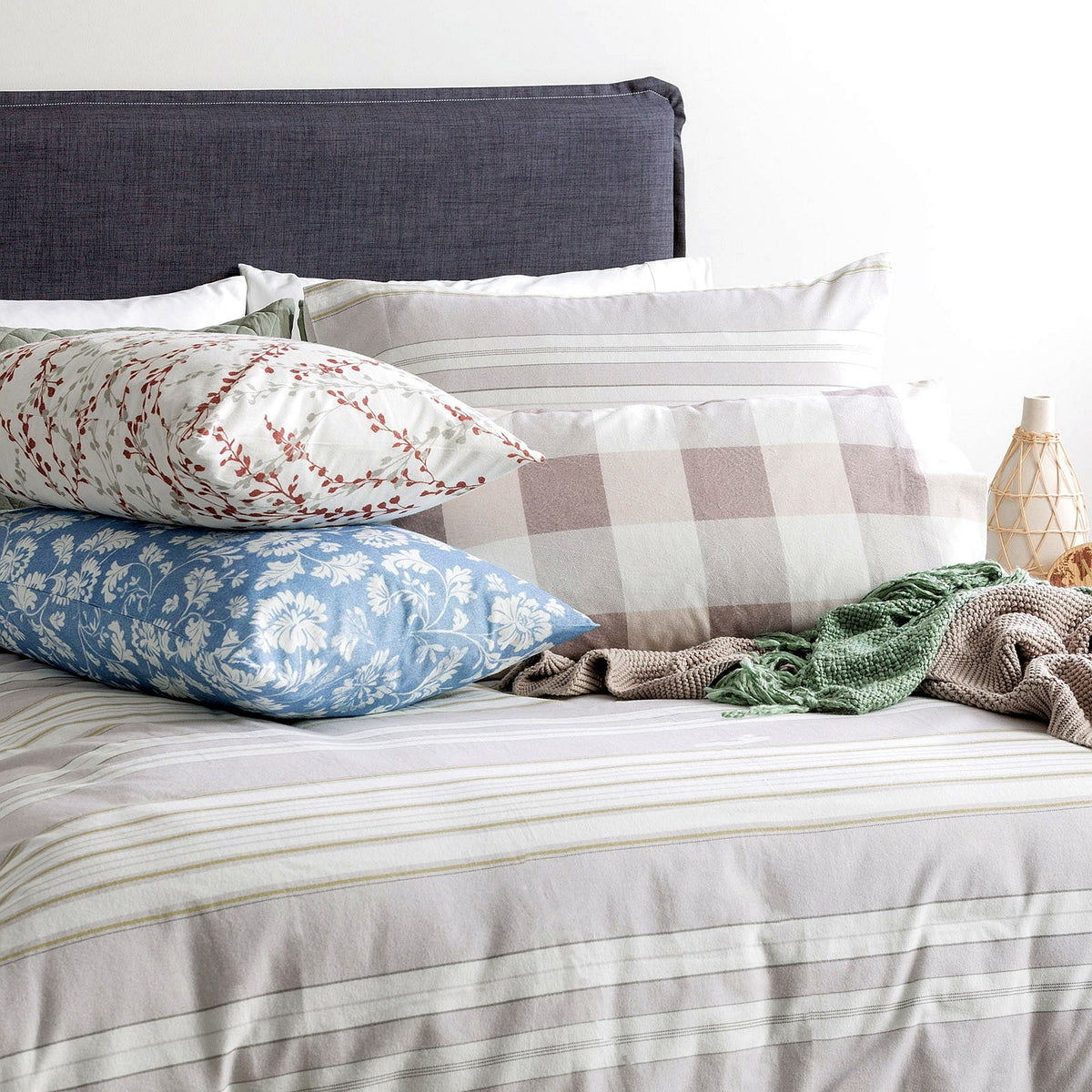 Park Avenue 175 GSM Egyptian Cotton Flannelette Quilt Cover Set - Buffalo Check