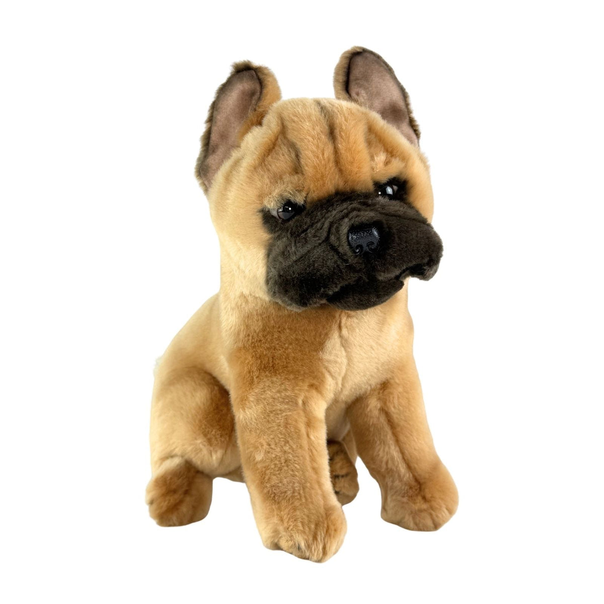 Bocchetta Paris 30cm Sitting French Bulldog Plush Toy - Brown (Realistic Stuffed Animal Dog Gift)