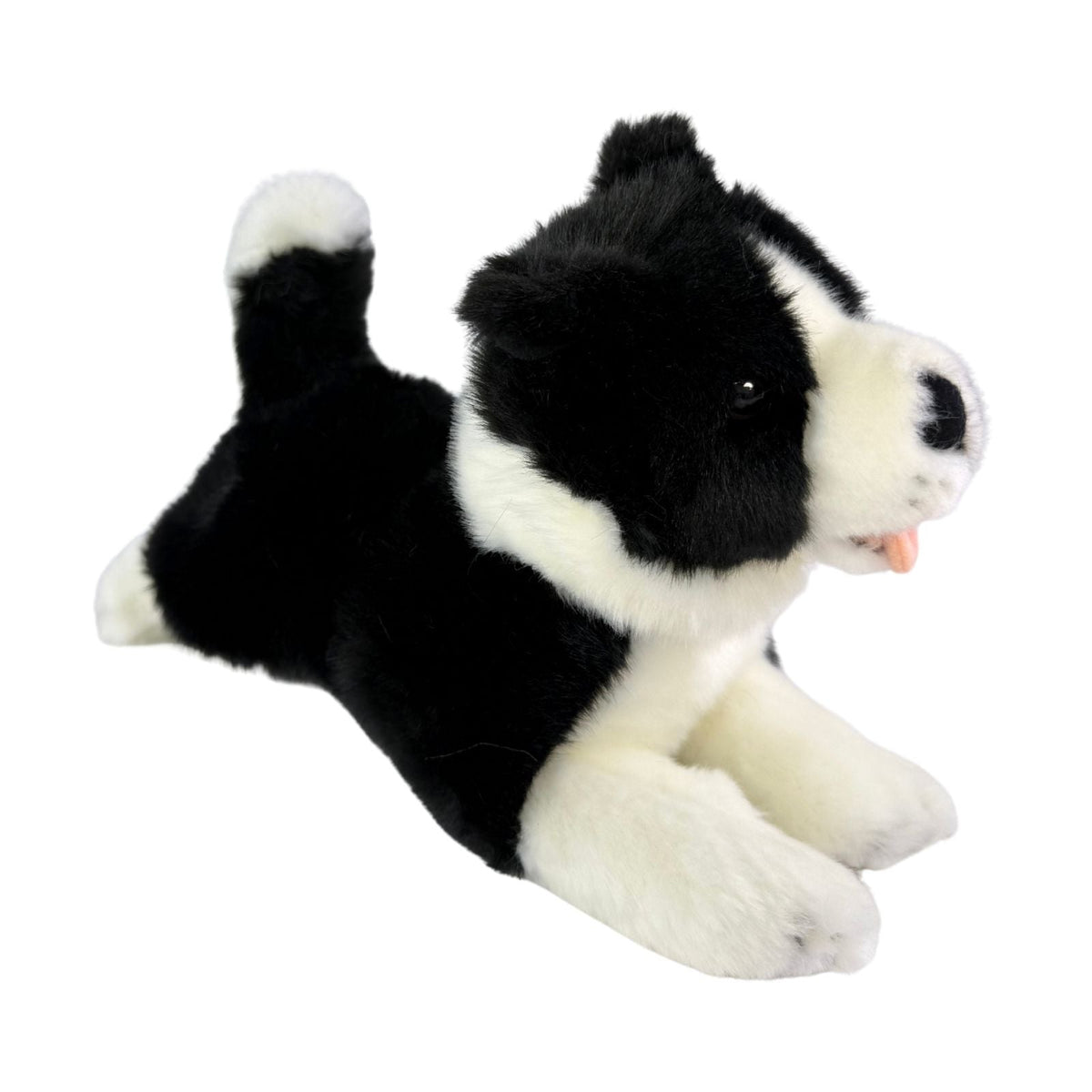 Bocchetta Patch 28cm Floppy Border Collie Puppy Plush Toy - Black/White (Realistic Stuffed Animal Dog Gift)