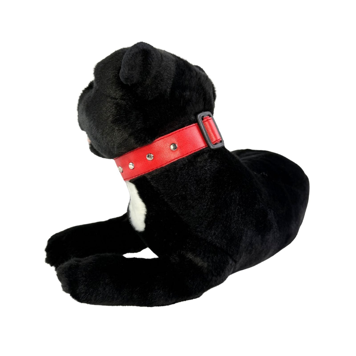 Bocchetta Pepper 35cm Lying Staffy Plush Toy - Black (Realistic Stuffed Animal Dog Gift)