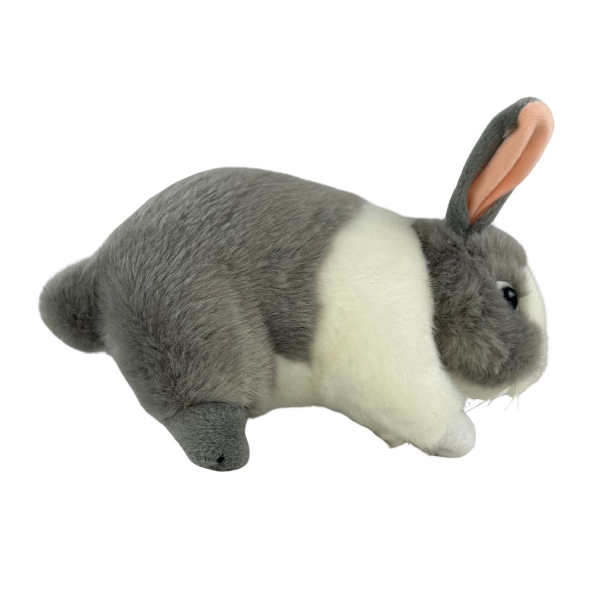 Bocchetta Peter 25cm Standing Bunny Rabbit Plush Toy - Grey/White (Realistic Stuffed Animal Easter Gift)