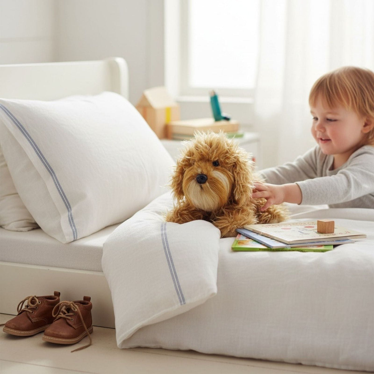 Bocchetta Pluto 28cm Floppy Cavoodle Oodle Puppy Plush Toy - Brown (Realistic Stuffed Animal Dog Gift)