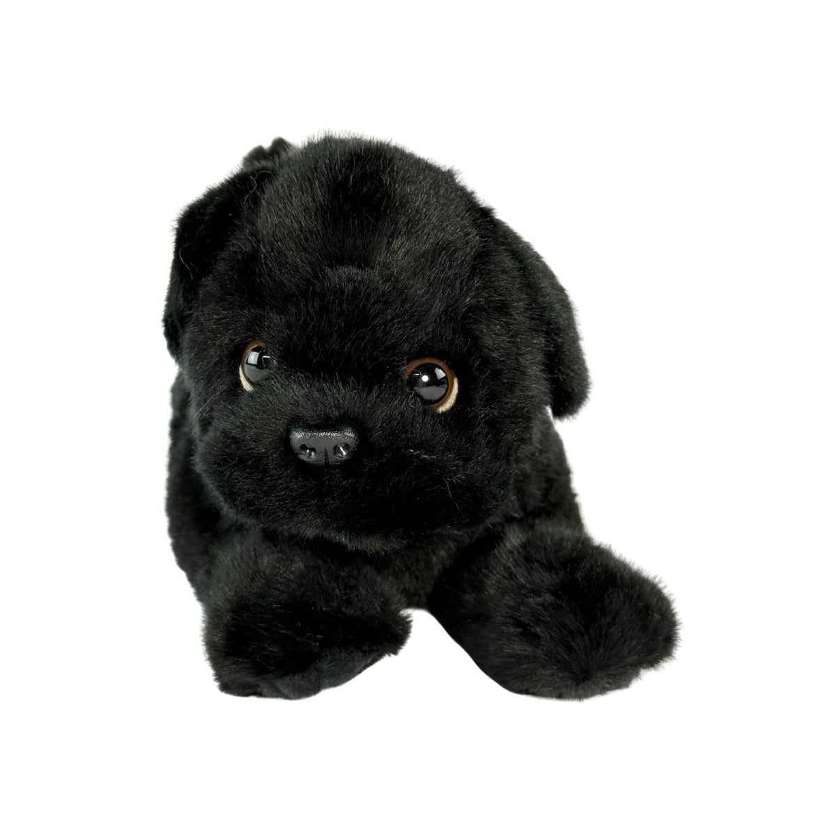 Bocchetta Puddles 28cm Floppy Pug Puppy Plush Toy - Black (Realistic Stuffed Animal Dog Gift)