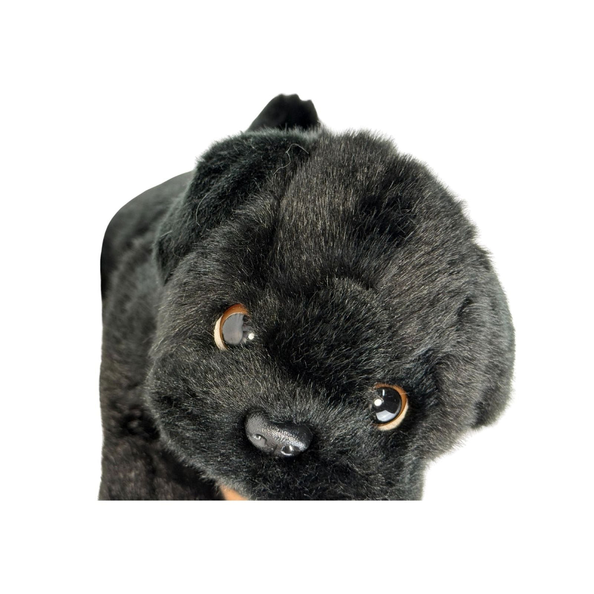Bocchetta Puddles 28cm Floppy Pug Puppy Plush Toy - Black (Realistic Stuffed Animal Dog Gift)