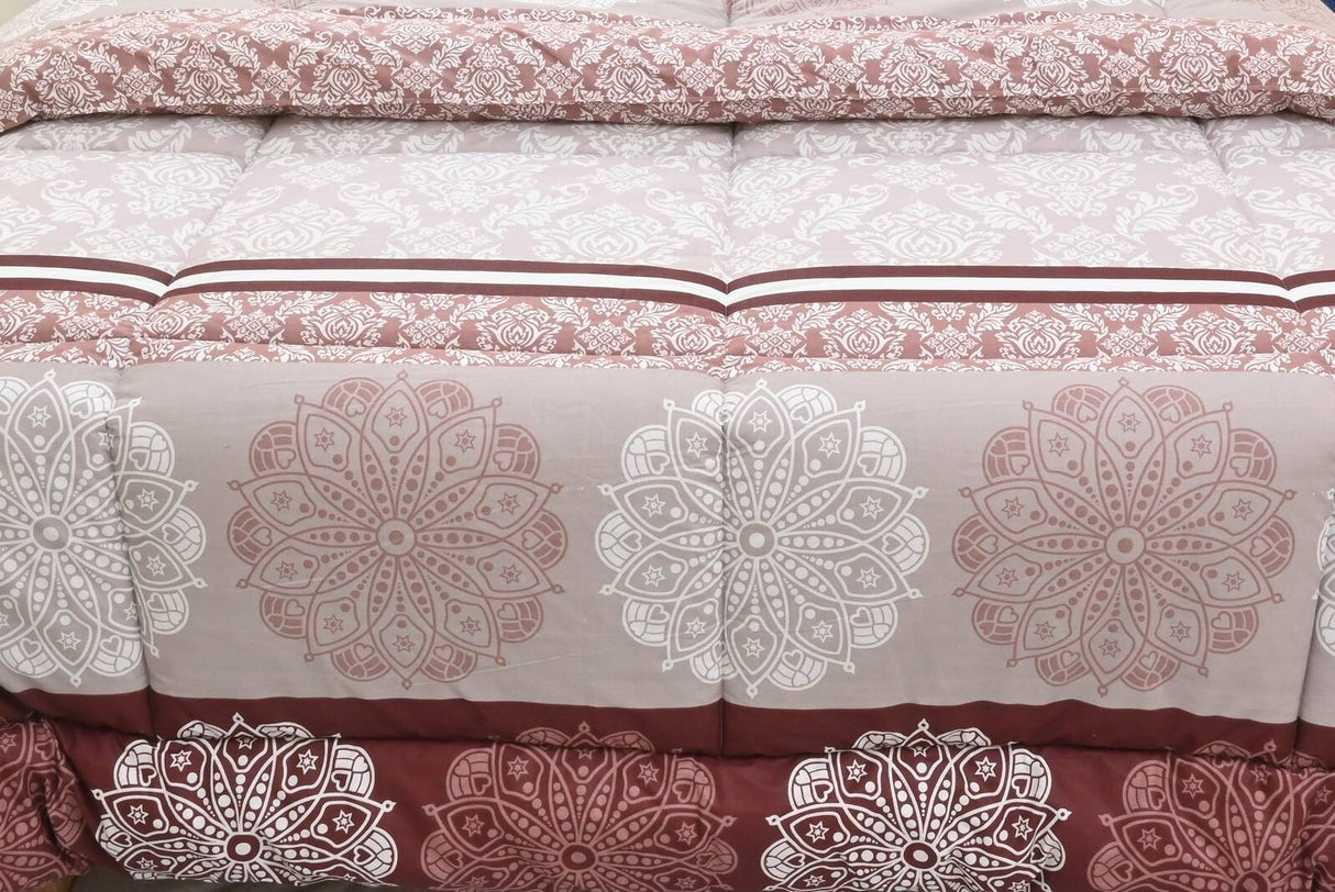 Queen Comforter Set with 2 Pillow Cases in Maroon Floral