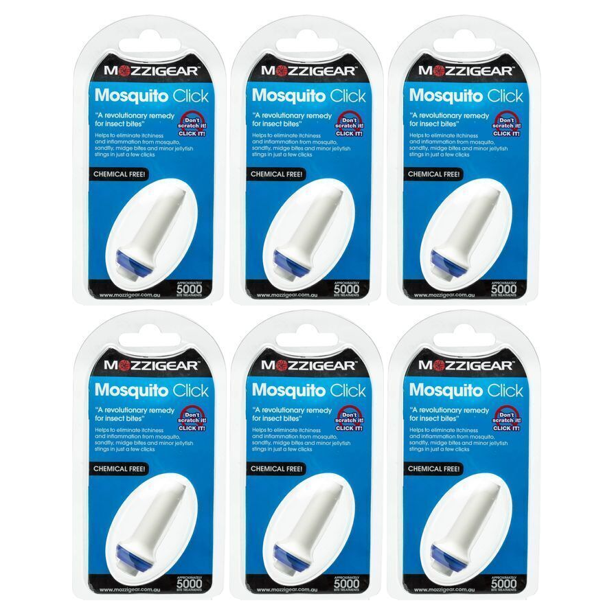 6x Mozzigear Mosquito Click Key Ring Insect Repellent (Bulk Pack)