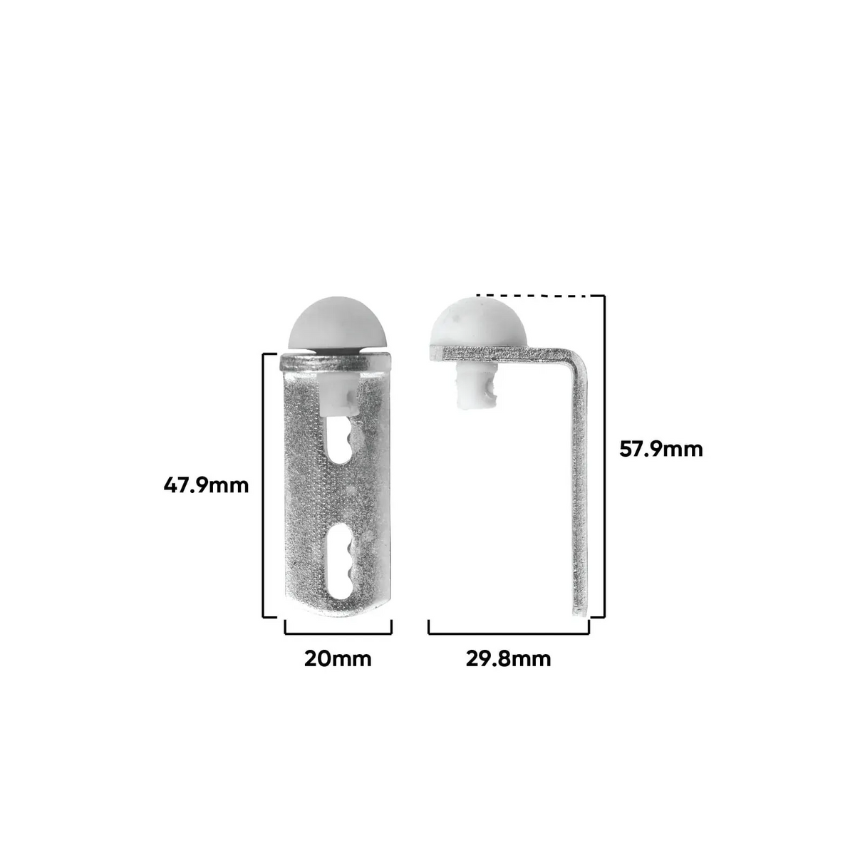 Rolltrak Stop for Sliding Doors Metal w/ Rubber Stop R1760 (1 Pack of 2)