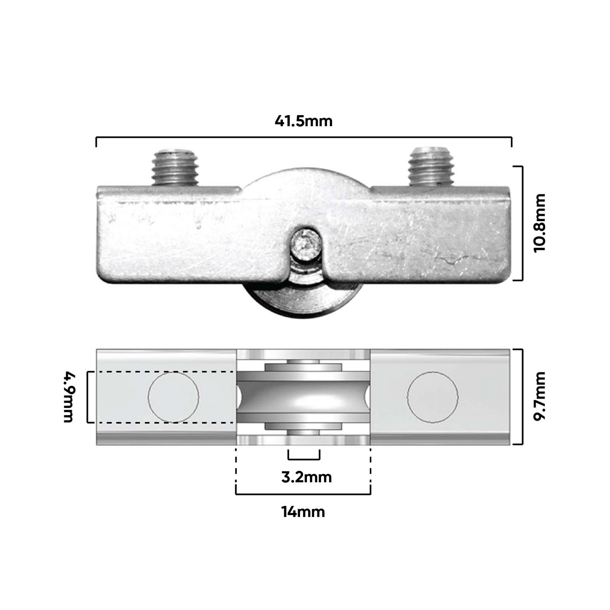 Rolltrak Stainless Steel Window Carriage & Roller R5280 (1 Pack of 2)