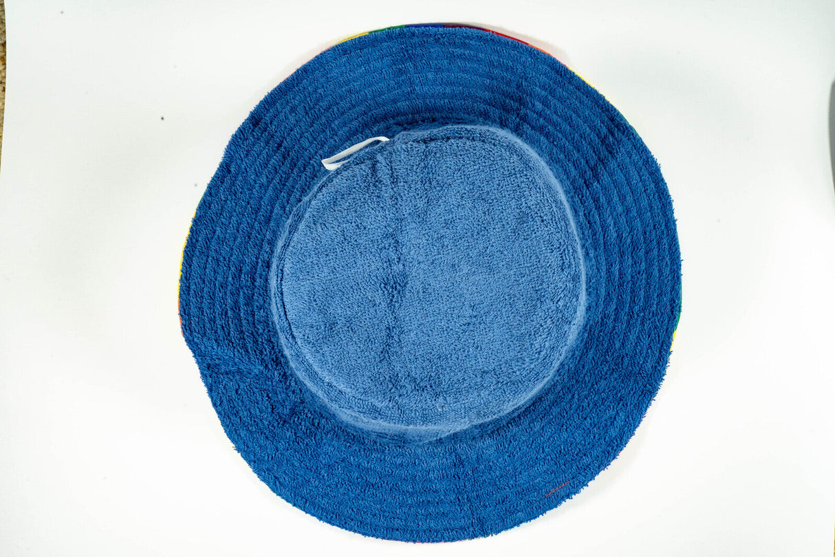 Rainbow Terry Towelling Bucket Hat Gay Lesbian Mardi Gras Party Cap LGBT - Reversible