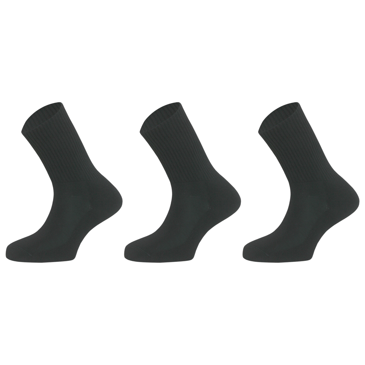 3x Reflexa Mens Diabetic Flat Toe Seam Socks Pack - Black (Comfort Circulation)