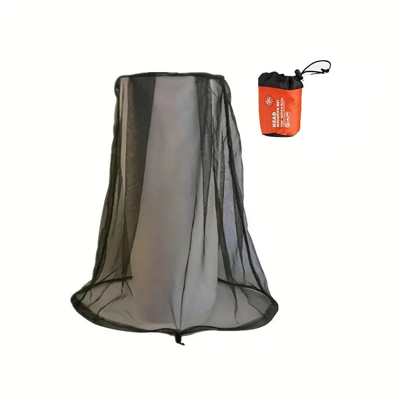 Premium Mosquito Head Net - Mesh Insect Protector for Outdoors - Black