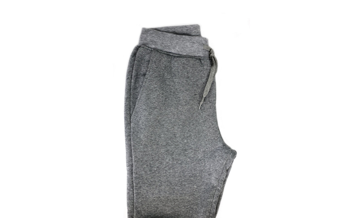 Riflessi Mens Skinny Track Pants Joggers - Slim Cuffed Fleece Gym/Casual Sweat Pants - Heather Grey