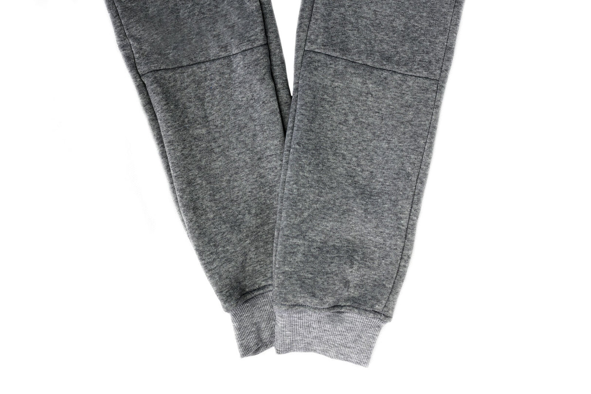Riflessi Mens Skinny Track Pants Joggers - Slim Cuffed Fleece Gym/Casual Sweat Pants - Heather Grey