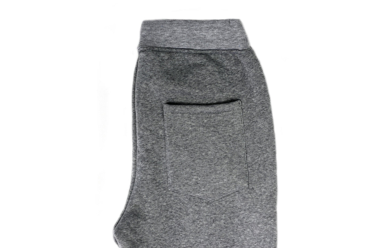 Riflessi Mens Skinny Track Pants Joggers - Slim Cuffed Fleece Gym/Casual Sweat Pants - Heather Grey