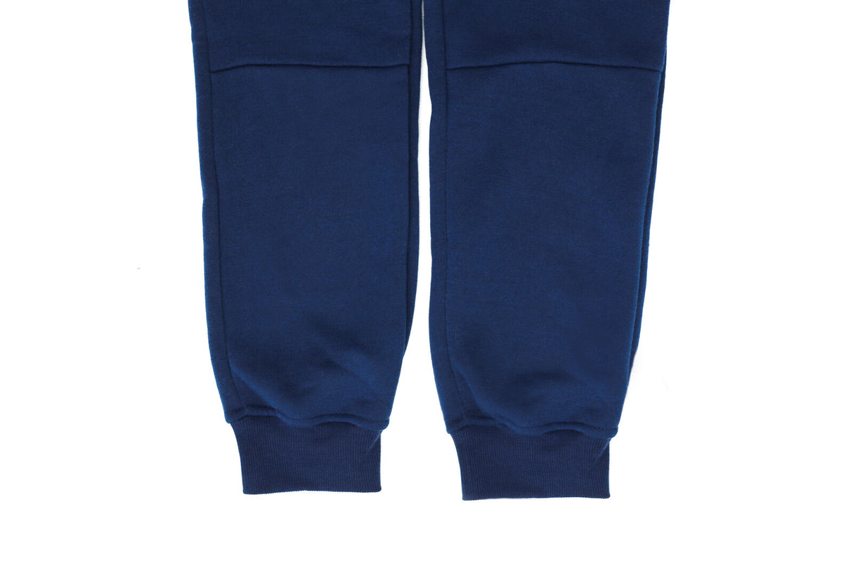 Riflessi Mens Navy Blue Fleece Skinny Track Pants - Slim Cuffed Joggers/Gym Sweatpants