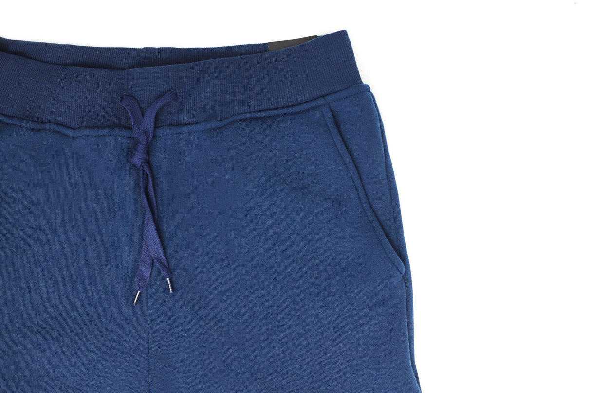 Riflessi Mens Navy Blue Fleece Skinny Track Pants - Slim Cuffed Joggers/Gym Sweatpants