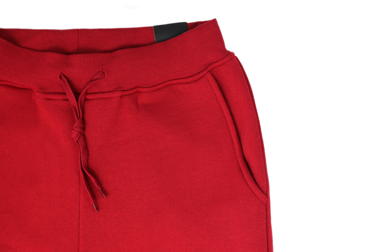 Riflessi Mens Skinny Track Pants Joggers - Slim Cuffed Fleece Gym/Casual Sweat Pants - Red