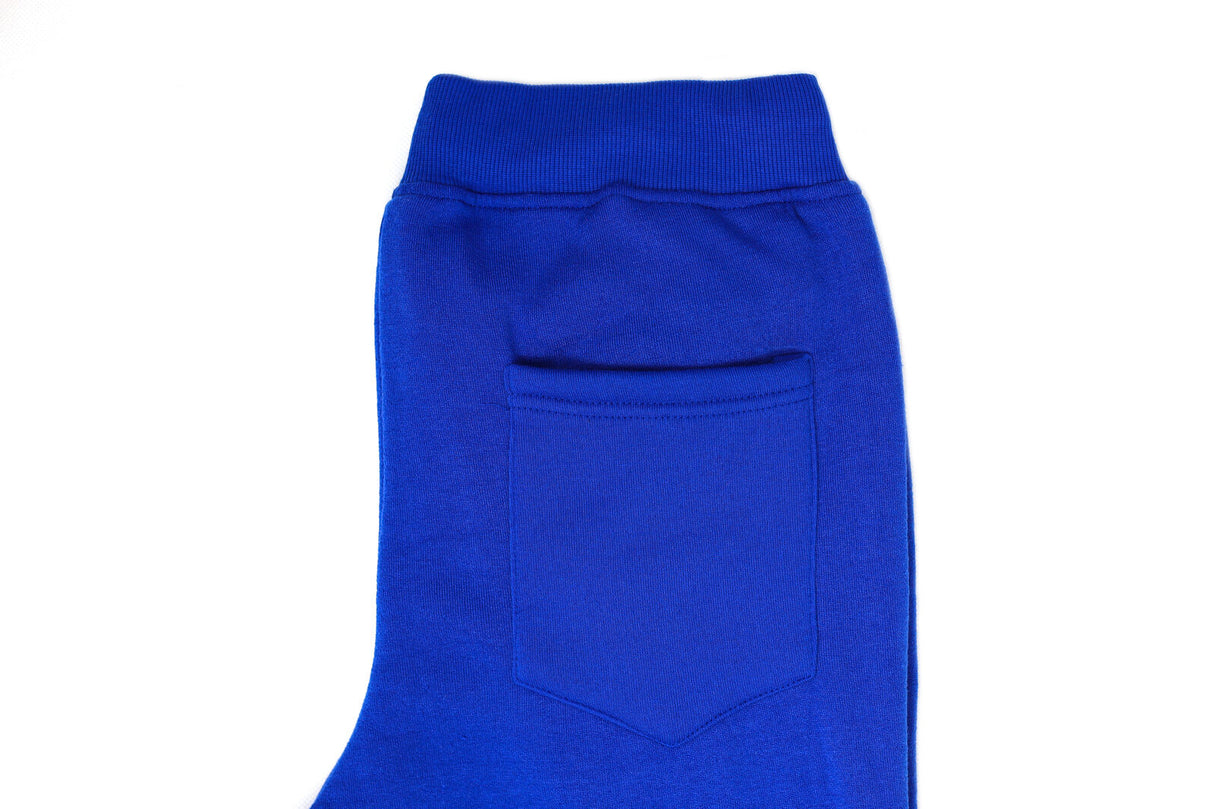 Riflessi Mens Skinny Track Pants Joggers - Slim Cuffed Fleece Gym/Casual Sweat Pants - Royal Blue