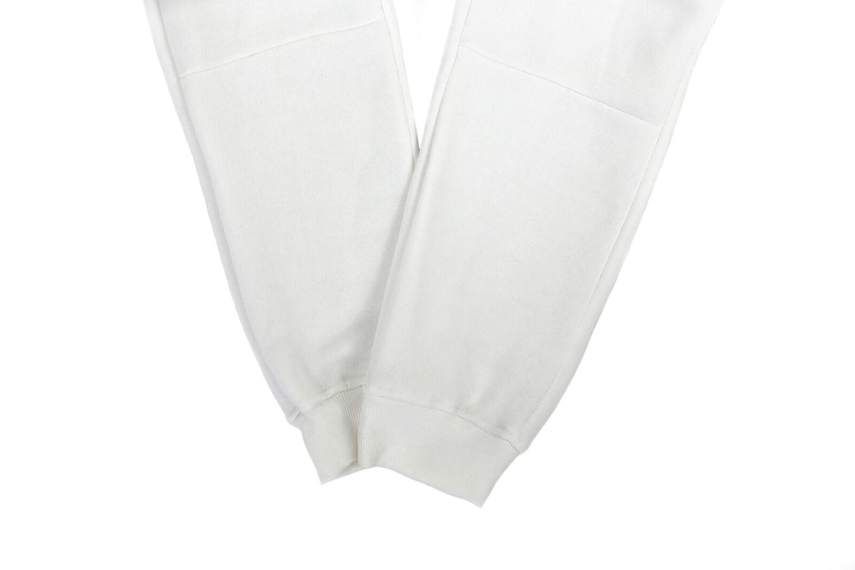 Riflessi Mens Skinny Track Pants Joggers - Slim Cuffed Fleece Gym/Casual Sweat Pants - White