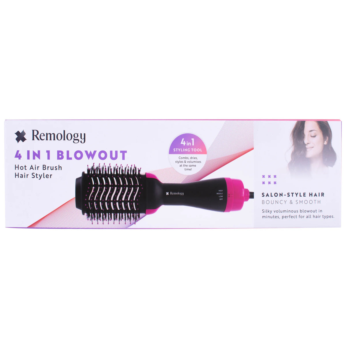 Remology 4 in 1 Blowout Hot Air Brush Hair Styler 1200W