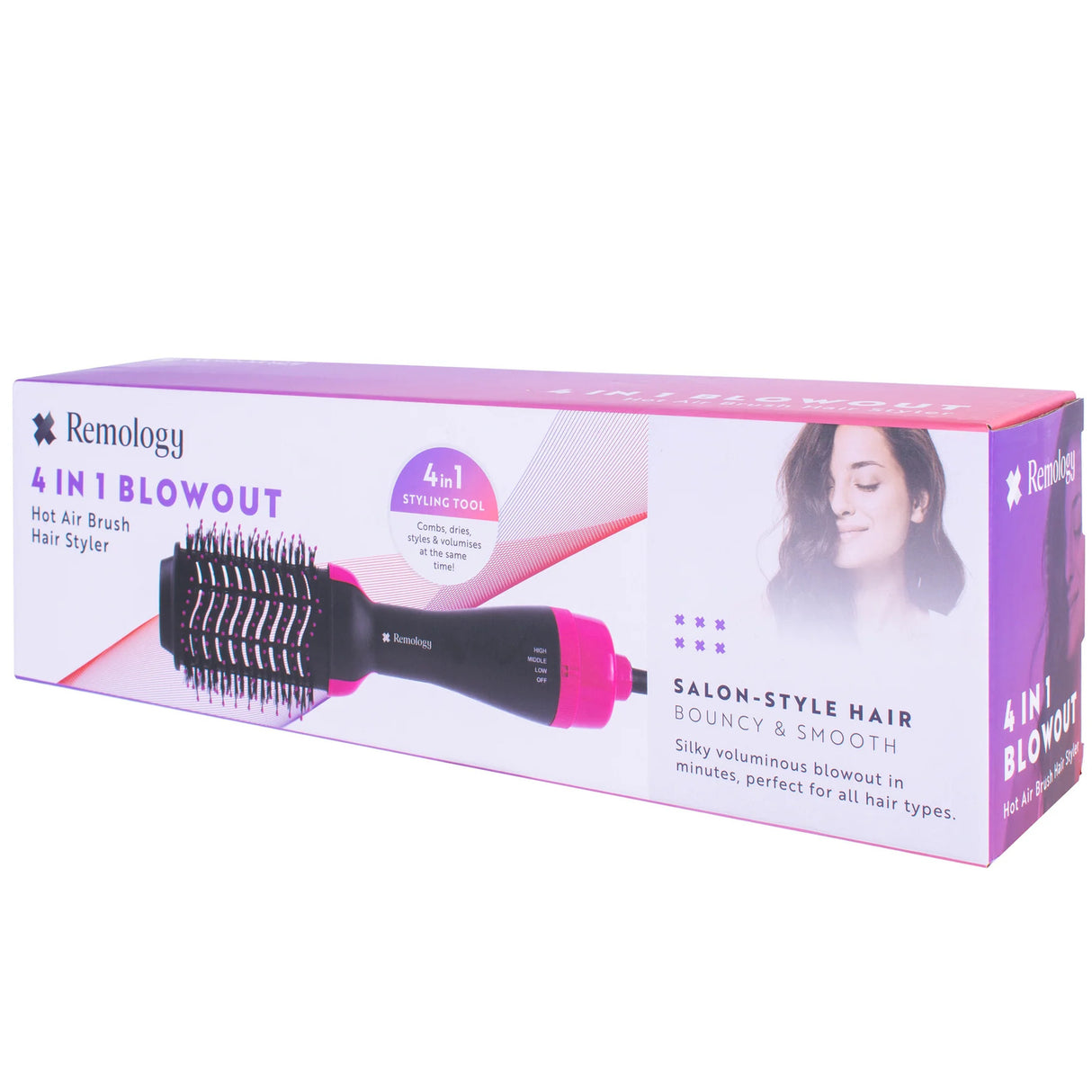 Remology 4 in 1 Blowout Hot Air Brush Hair Styler 1200W