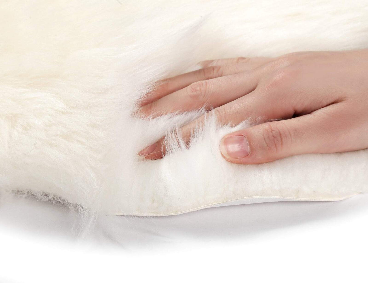 Australian Sheepskin Rug - Genuine Lambskin Rug - Long Wool & Fluffy - White