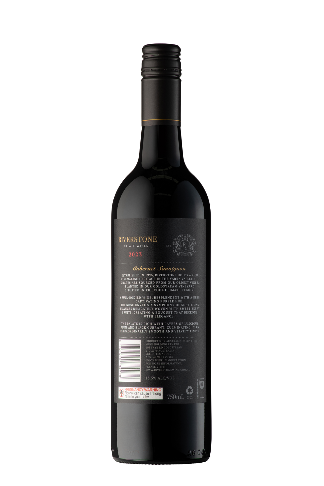 6x 2023 Riverstone Estate Cabernet Sauvignon Red Wine Bulk Pack - Yarra Valley 750ml Bottle