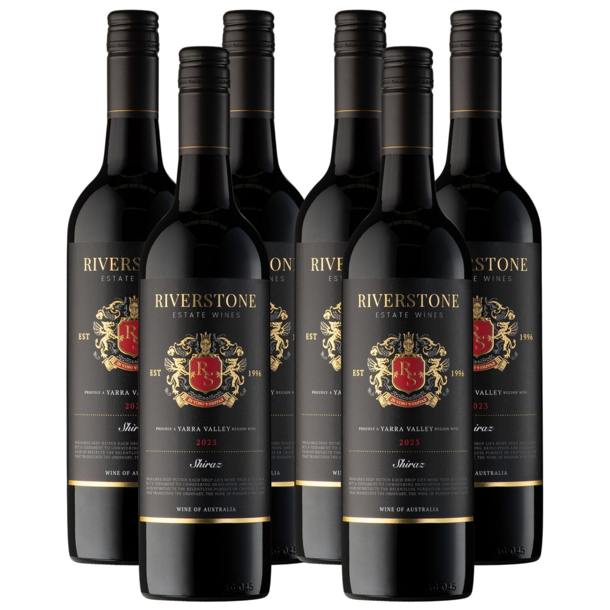 6x 2023 Riverstone Estate Shiraz Red Wine Bulk Pack - Yarra Valley 750ml Bottle