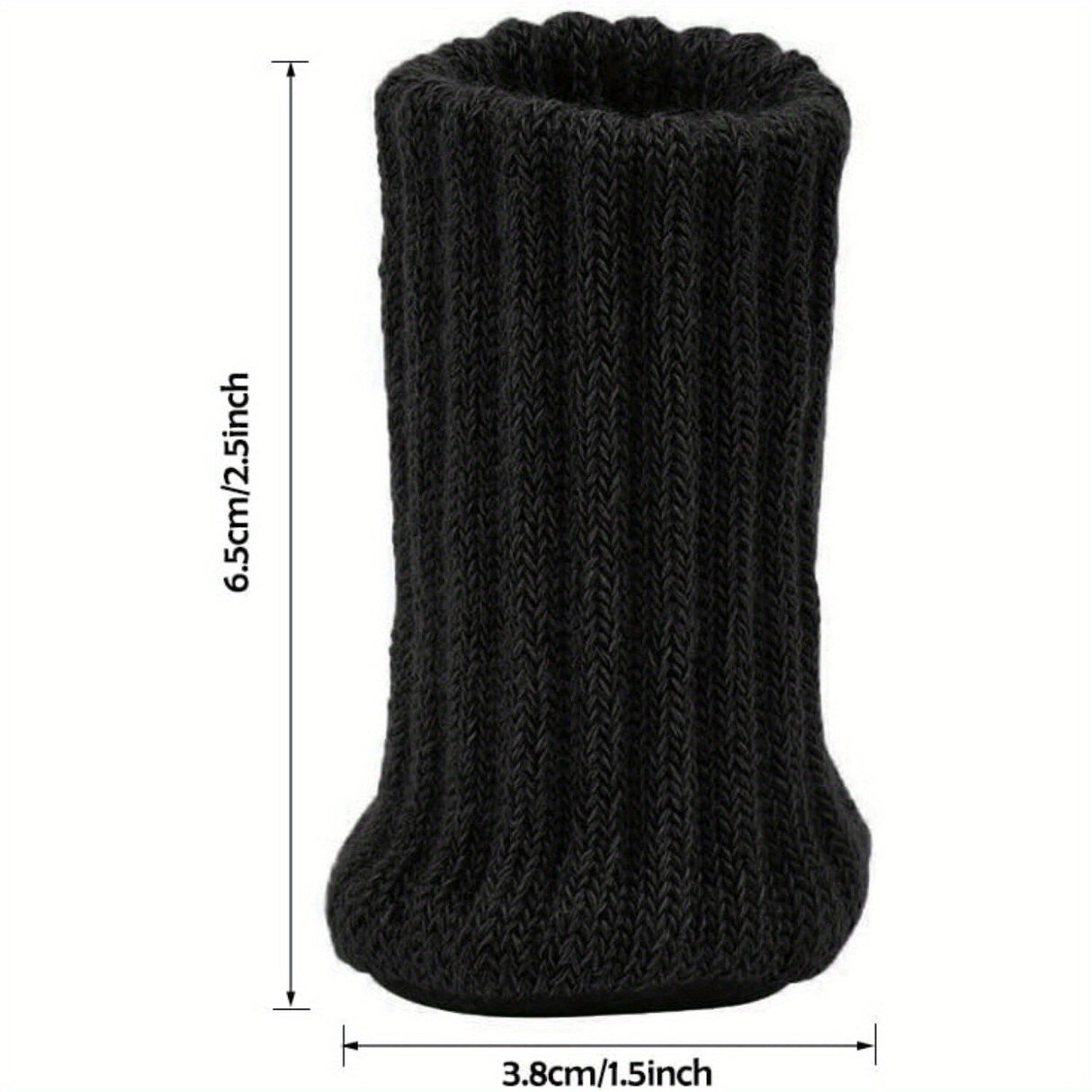 24x Chair Leg Socks Black Knit Furniture Caps Felt Pad Floor Protector Anti-Slip