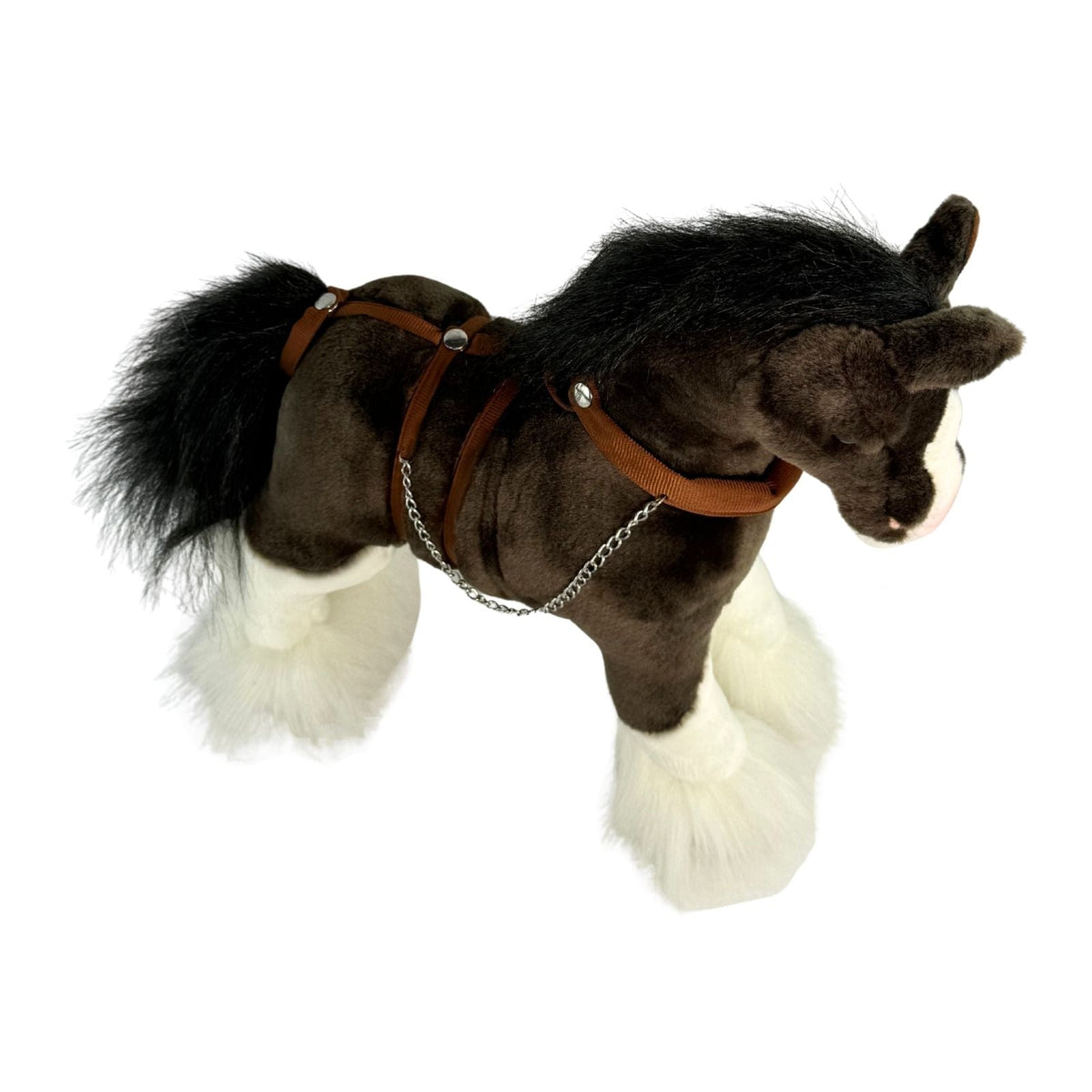 Bocchetta Rimsky 30cm Clydesdale Horse Plush Toy (Realistic Stuffed Animal Farm Gift)
