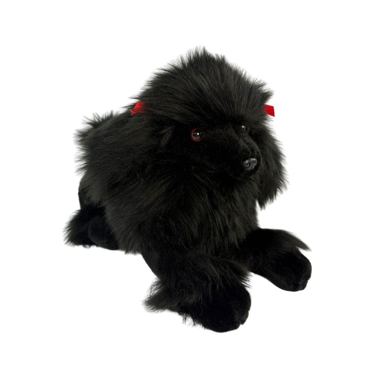 Bocchetta Romeo 30cm Crouching Poodle Plush Toy - Black (Realistic Stuffed Animal Dog Gift)