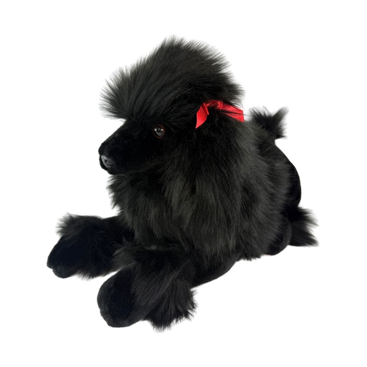 Bocchetta Romeo 30cm Crouching Poodle Plush Toy - Black (Realistic Stuffed Animal Dog Gift)