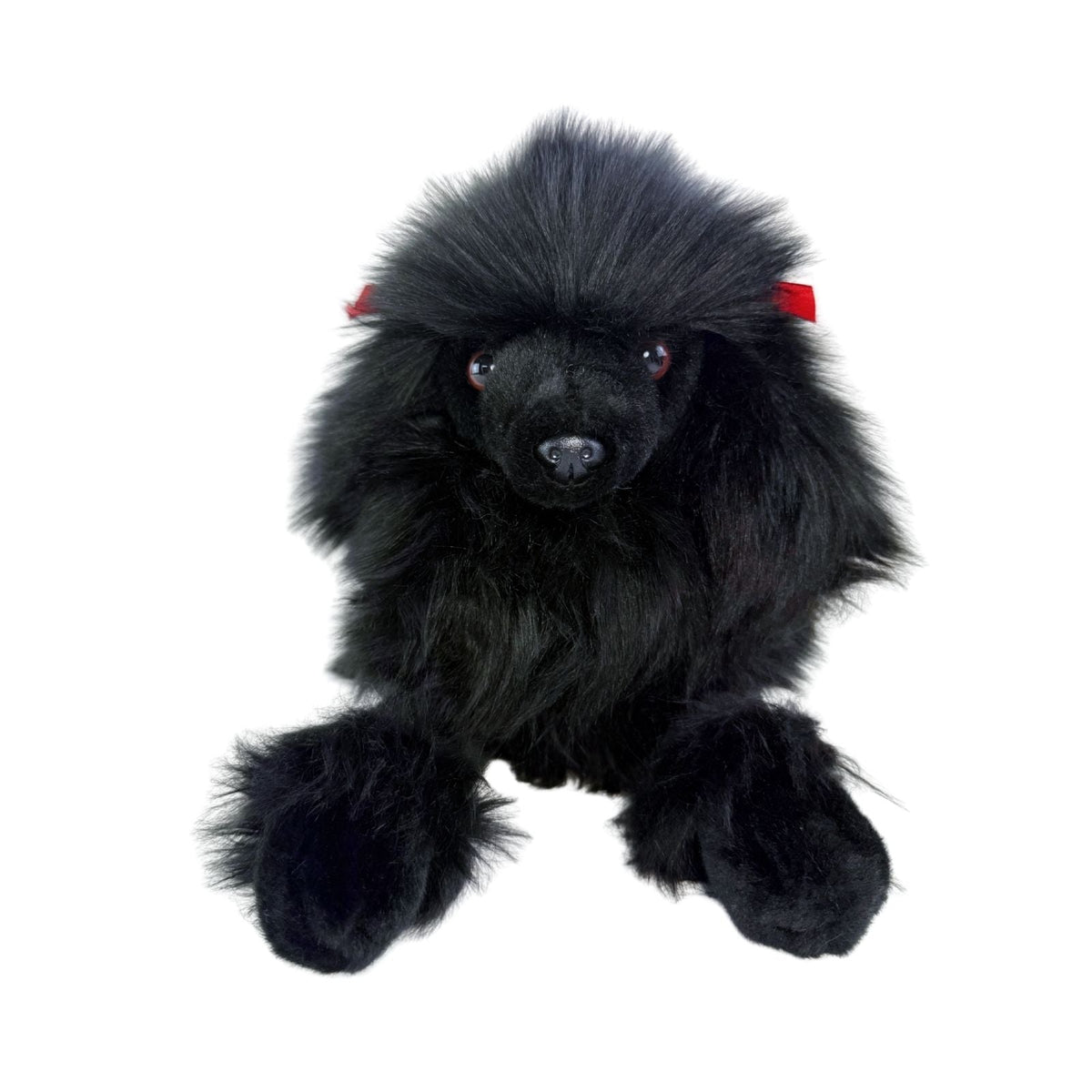 Bocchetta Romeo 30cm Crouching Poodle Plush Toy - Black (Realistic Stuffed Animal Dog Gift)