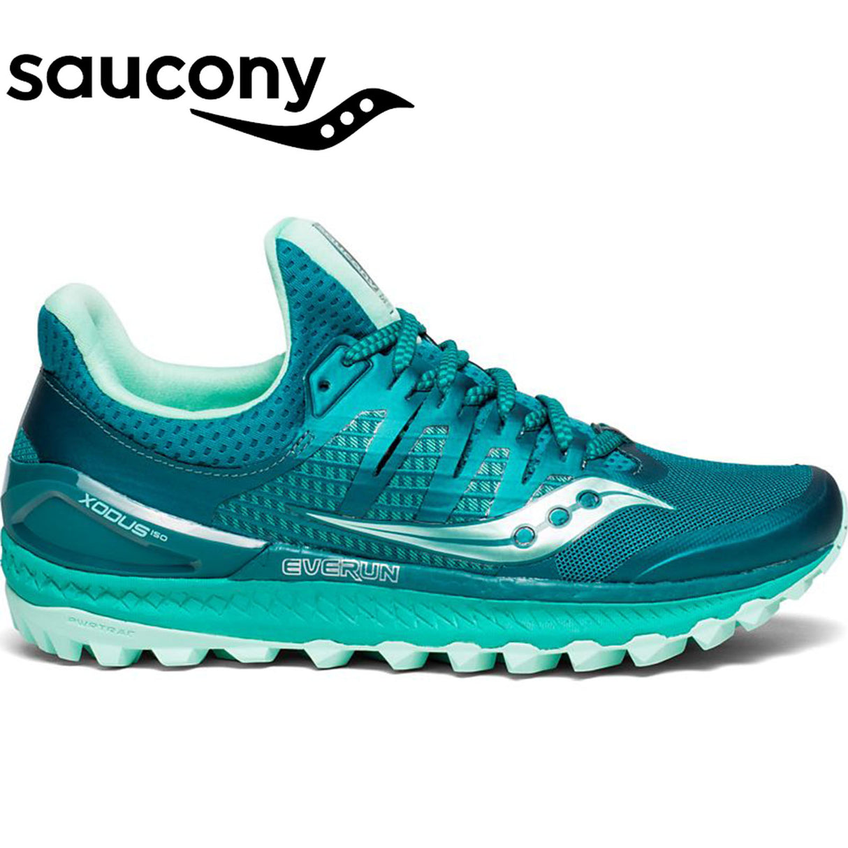 Saucony Womens XODUS ISO 3 Sneakers Runners Trail Running Shoes - Green/Aqua