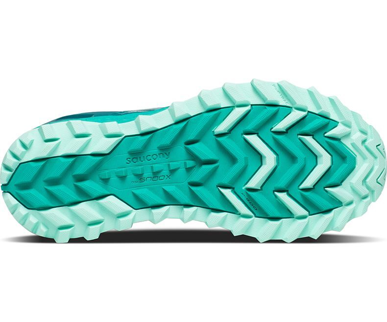 Saucony Womens XODUS ISO 3 Sneakers Runners Trail Running Shoes - Green/Aqua