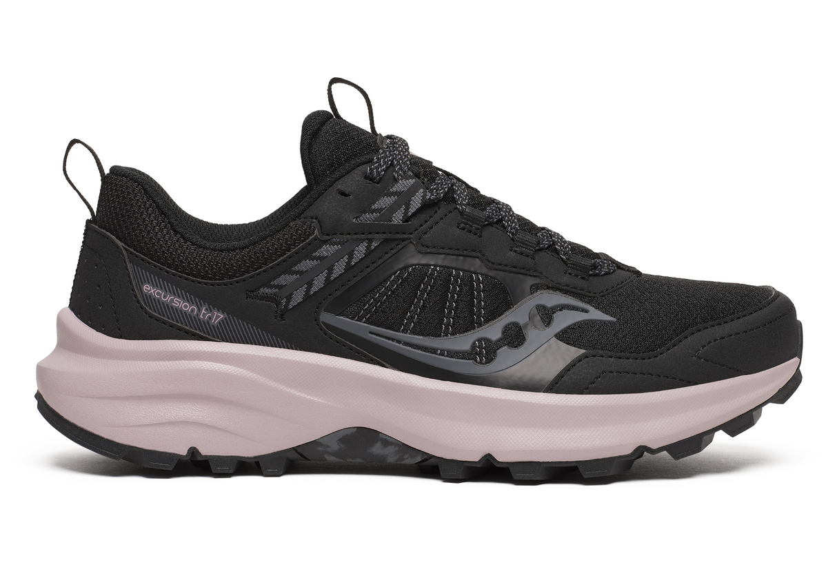 Saucony Womens Excursion TR17 Wide Sneakers Runners Shoes in Black/Woodrose - US 10.5