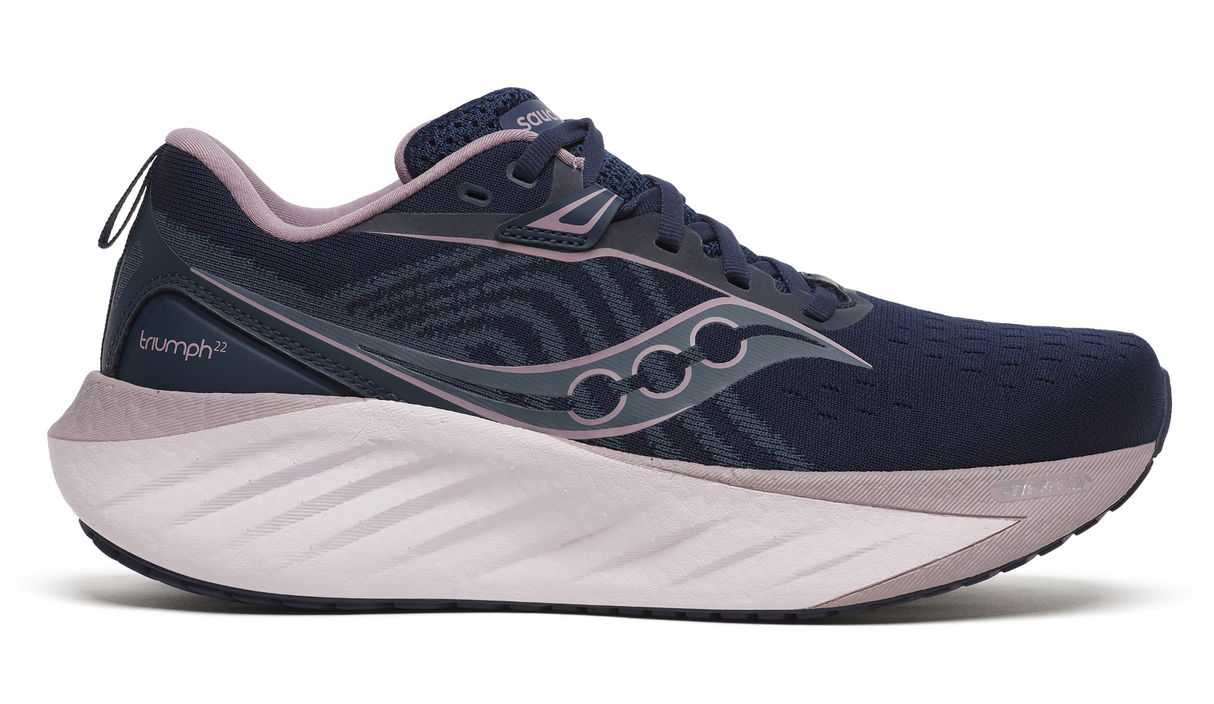 Saucony Womens Triumph 22 Shoes Sneakers Road Running Runners in Navy/Dusk - US 9