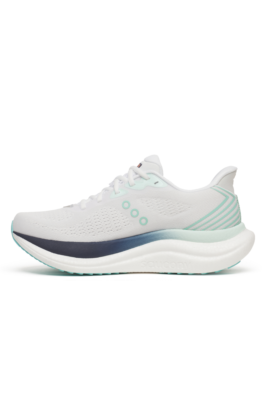 Saucony Womens Triumph 23 Sneakers Runners Running Shoes in White/Navy