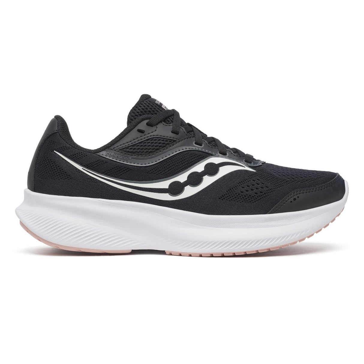 Saucony Womens Cohesion 18 Wide Running Shoes Sneakers Runners - Black/Cameo