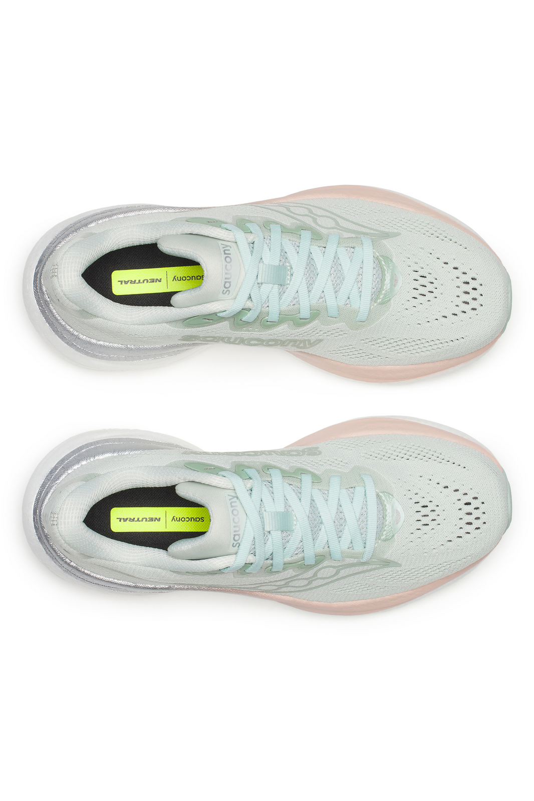 Saucony Womens Ride 19 Sneakers Runners Running Shoes in Mist/Cameo