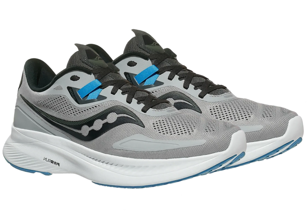 Saucony Mens Guide 15 Lightweight Running Sneaker Athletic Shoes - Alloy/Topaz - US 12