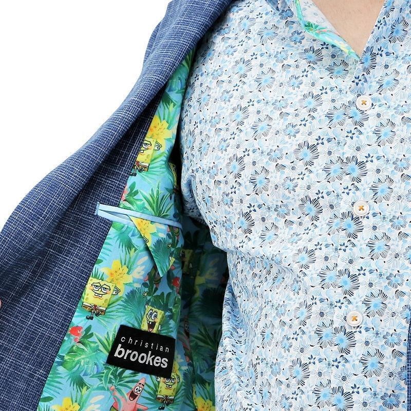 Mens SpongeBob Squarepants Sports Suit Jacket Hawaiian - Blue