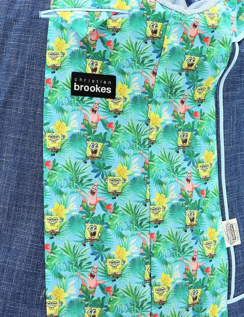 Mens SpongeBob Squarepants Sports Suit Jacket Hawaiian - Blue