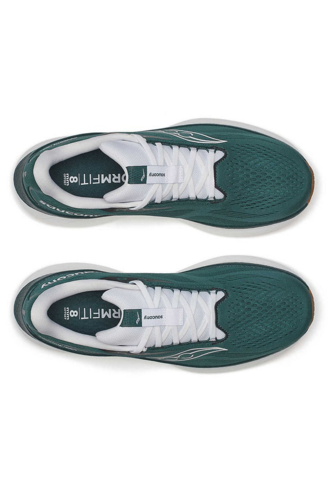 Saucony Mens Ride 18 Supportive Running Shoes Sneakers - Pine/White