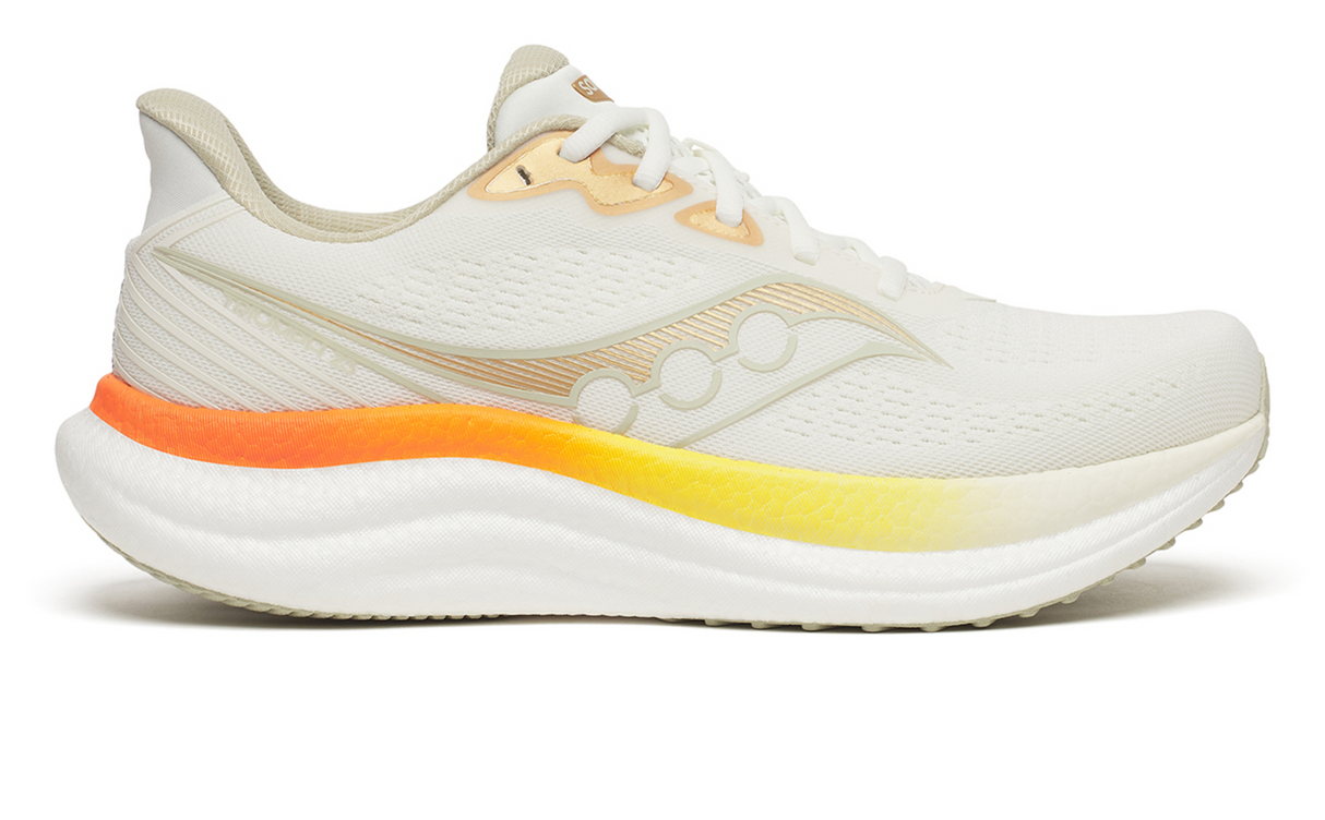Saucony Mens Triumph 23 Sneakers Runners Running Shoes in Ivory/Fire
