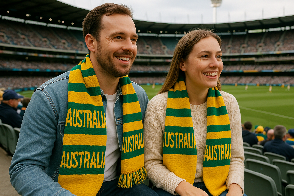 Australia Scarf Olympics Soccer Football Team Supporter Green & Gold Yellow