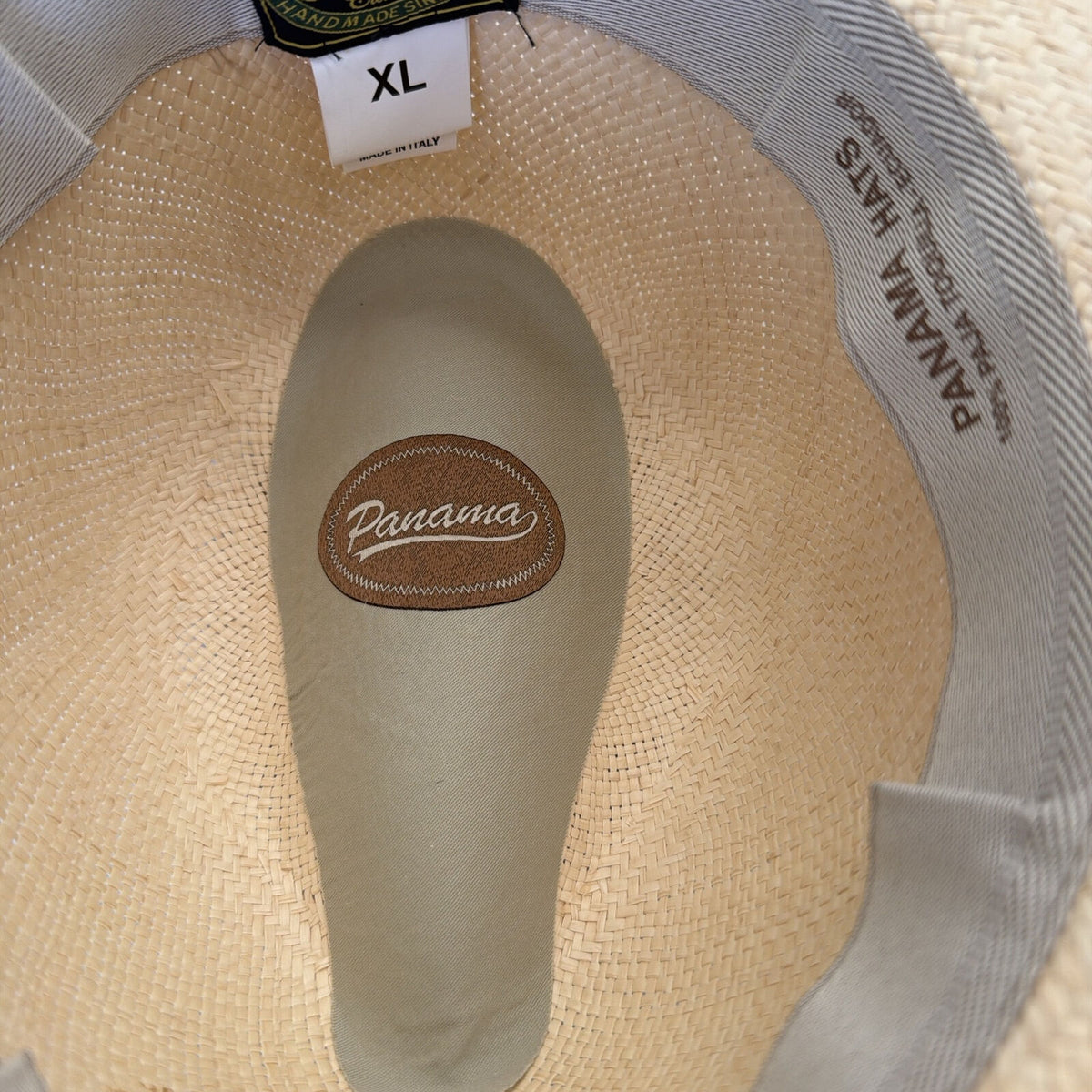 Hand-Woven Ecuadorian Panama Fedora Hat with Black Band - Natural (Made in Italy)