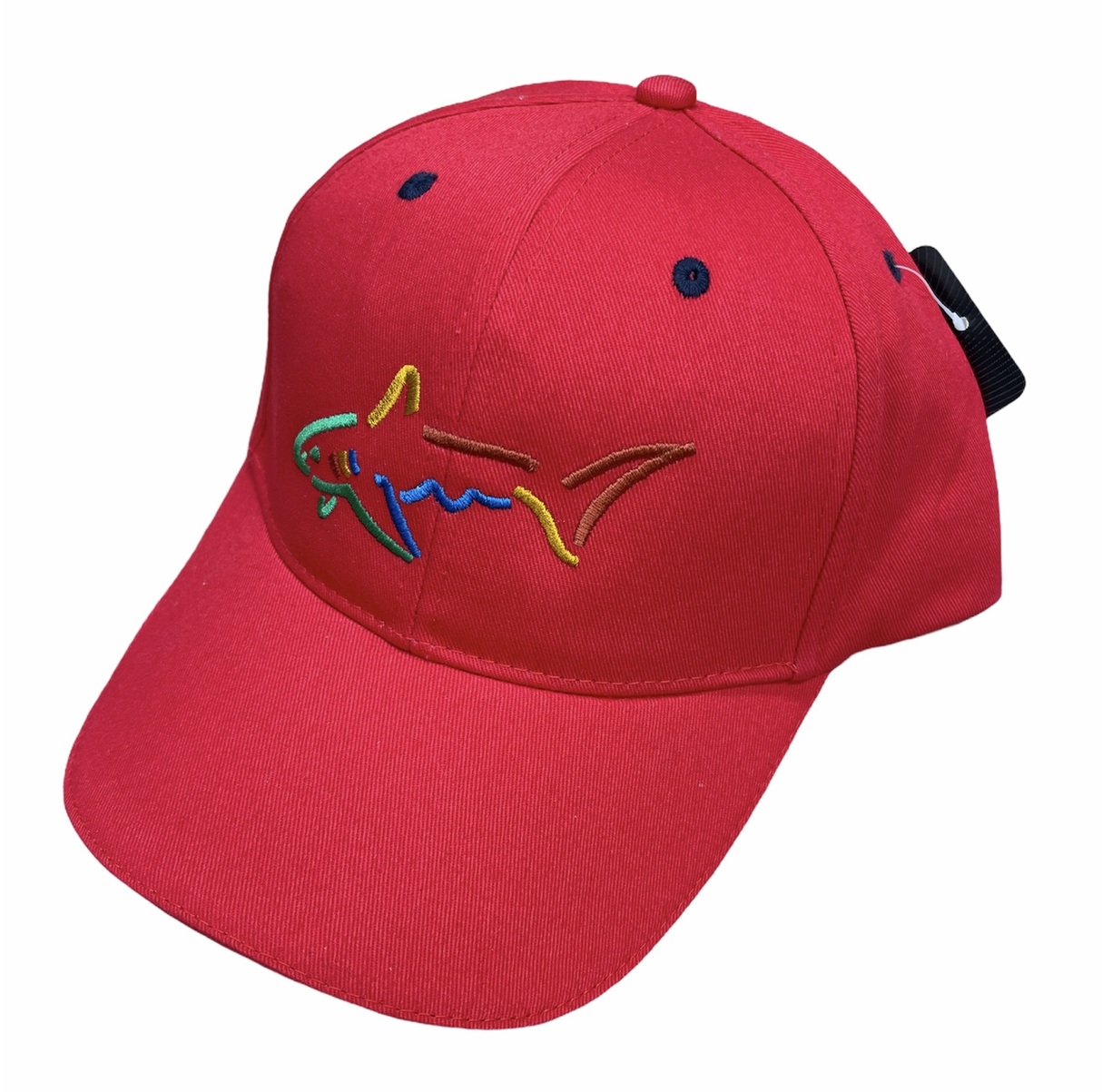 GREG NORMAN Cotton Golf Baseball Cap Hat Adjustable - Red (One Size)